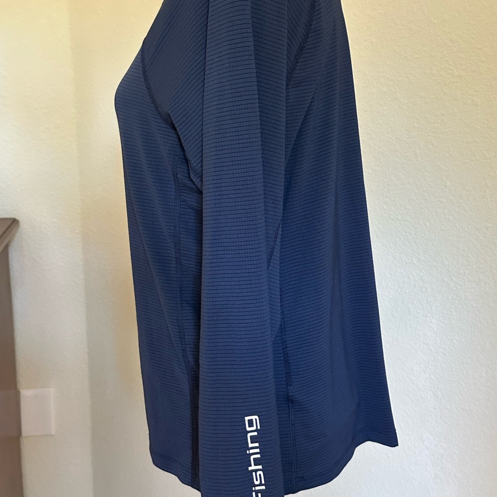 Huk Navy Ribbed Logo Crew Top - Picture 4 of 7